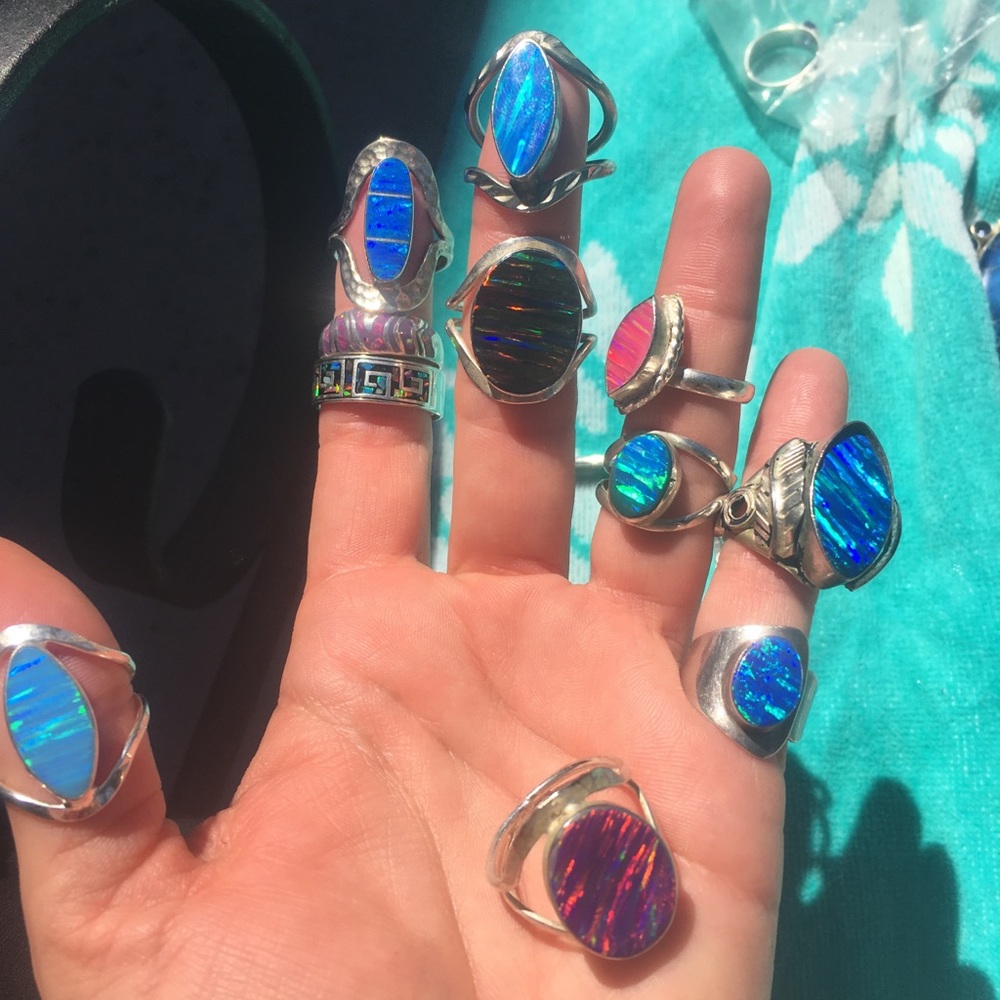 Beautiful reflective Mexican fire opal jewelry.